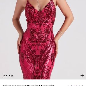 Prom dress Fuschia pink color with sequence